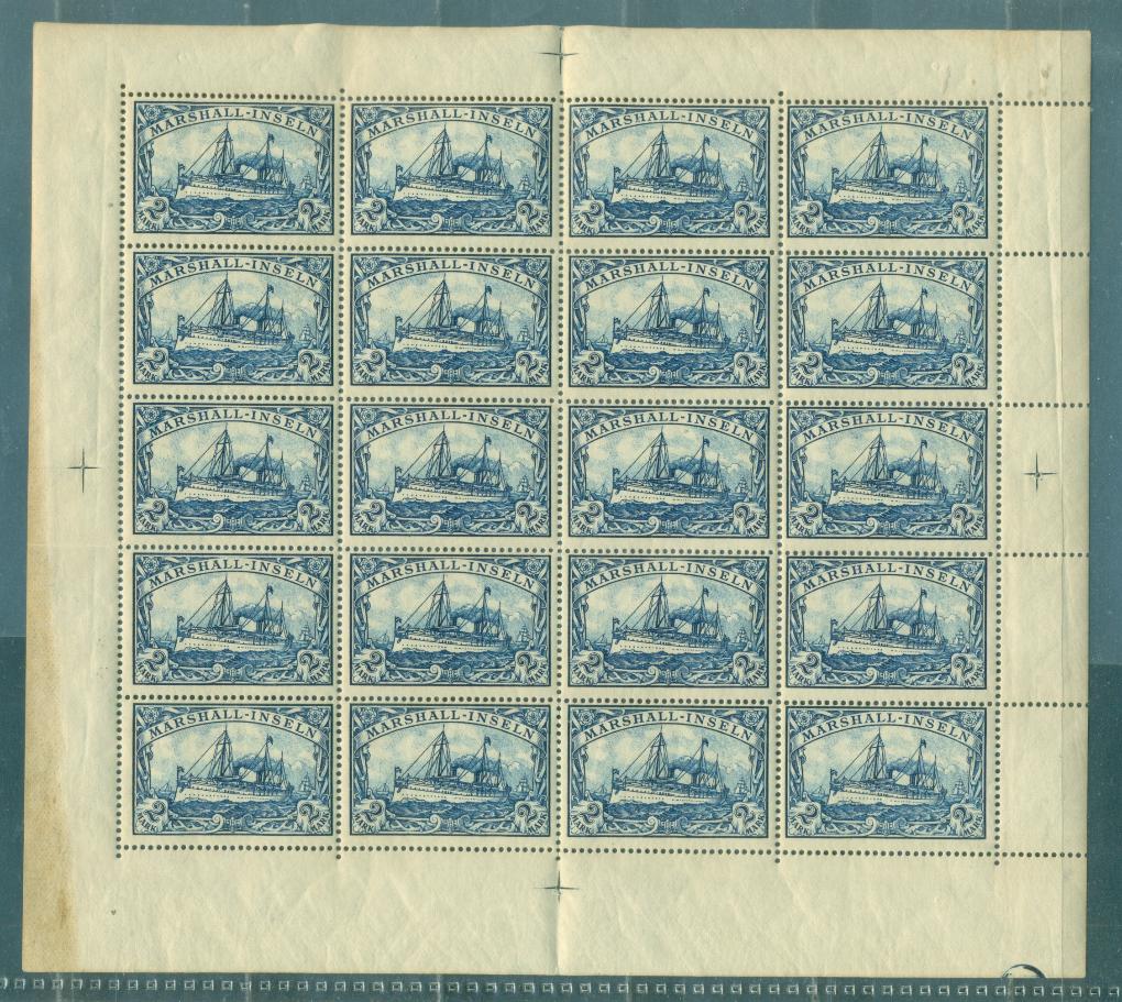 Германские 1901 Колонии Маршаллы 2 Рейхсмарки лист - Марки « Германия ...